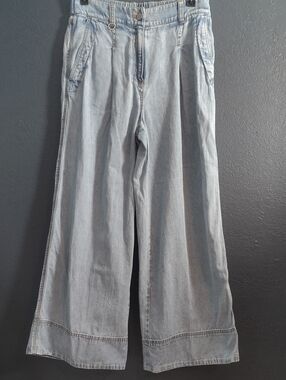 Light Wash High Rise Oversized Cuffed Hem Wide-Leg Denim Jeans 2P